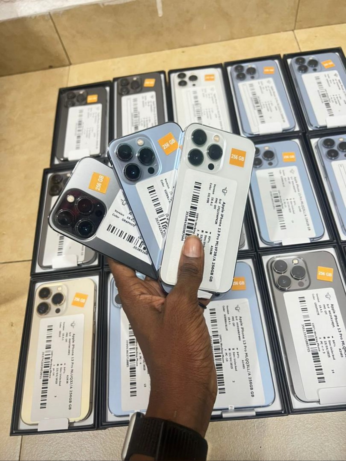 iPhone 13 Pro models in stock, including 256GB options