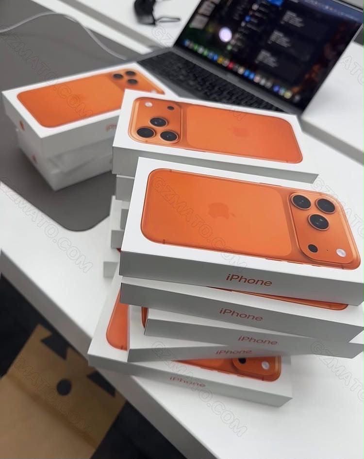 iPhone models in orange boxes available from SharpSharp